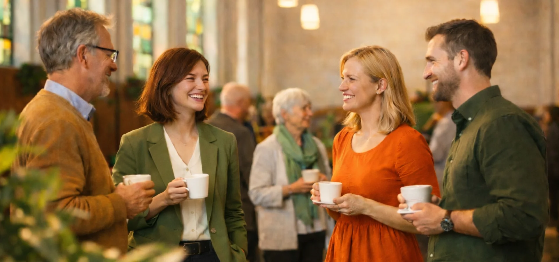 Koffiemoment in een kerk