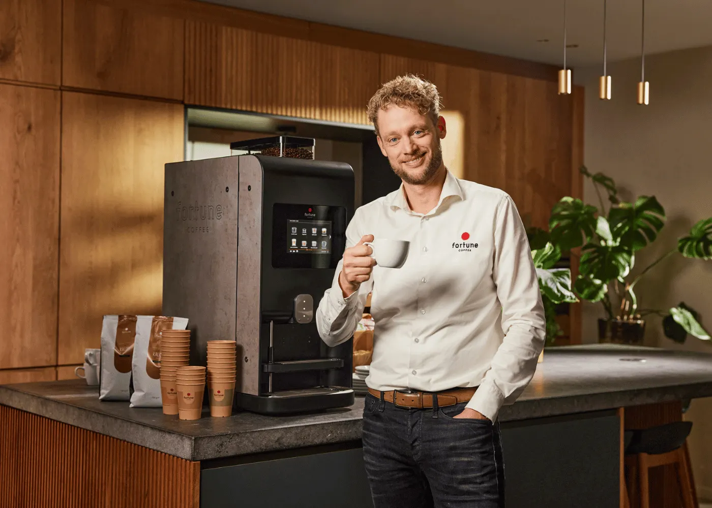 Persoonlijke service van een koffieadviseur