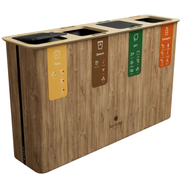 Afvalbak modulair - 4 vaks
